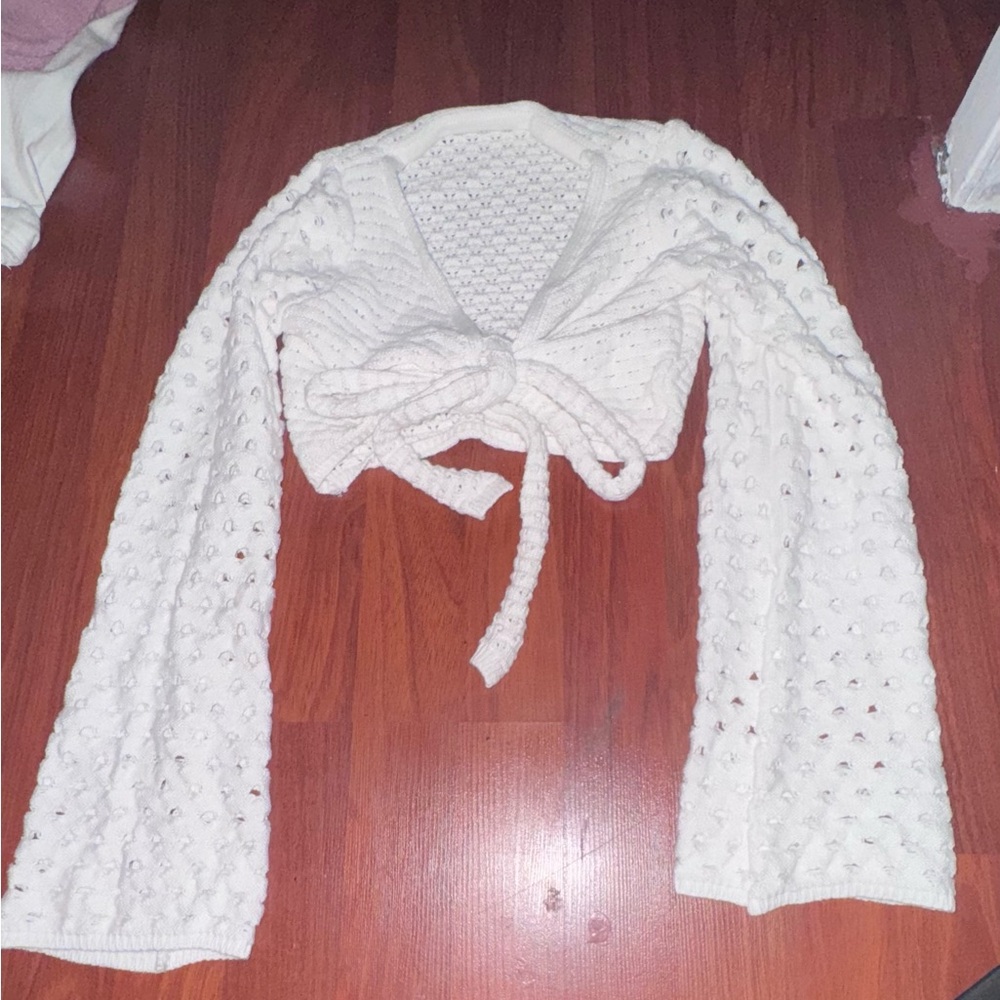 White Knit Women Swim Coverup